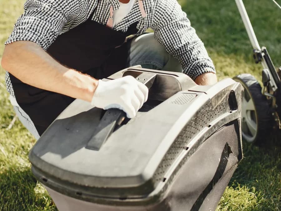 Man Mowing the Lawn